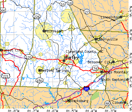 Cleveland County, NC map