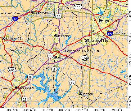 Davidson County, NC map