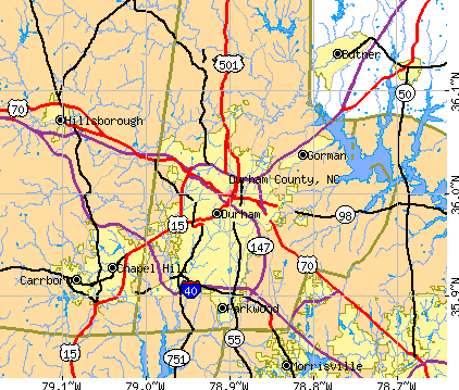 Durham County, NC map