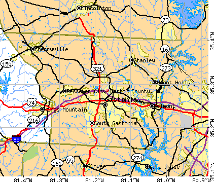 Gaston County, NC map