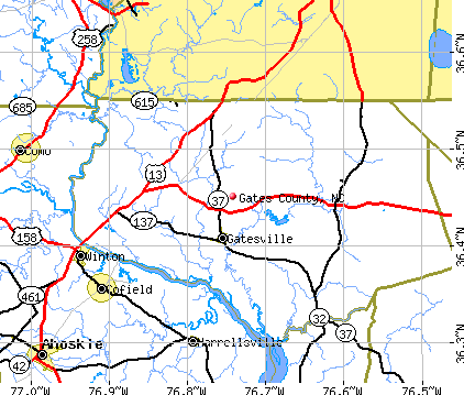 Gates County, NC map