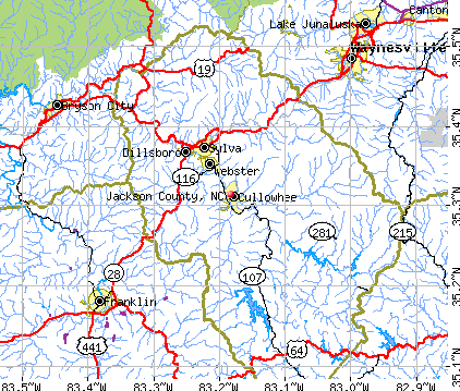 Jackson County, NC map