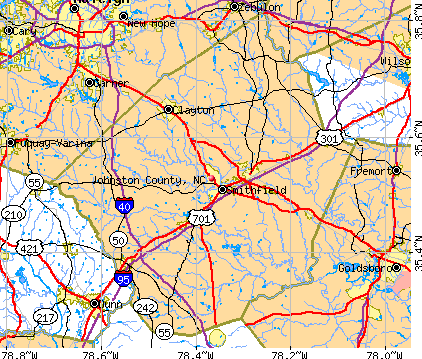 Johnston County, NC map