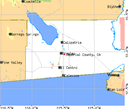 Imperial County, CA map