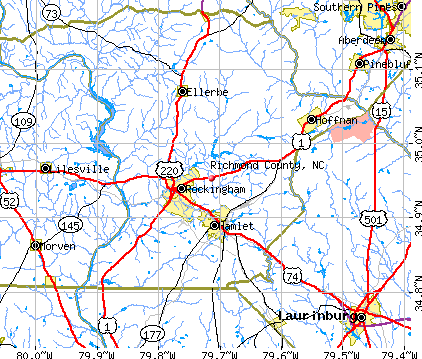Richmond County, NC map