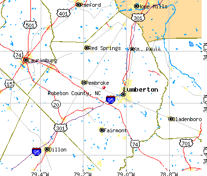 Robeson County, NC map
