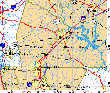 Rowan County, NC map