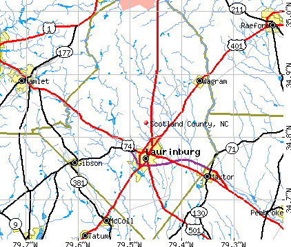 Scotland County, NC map