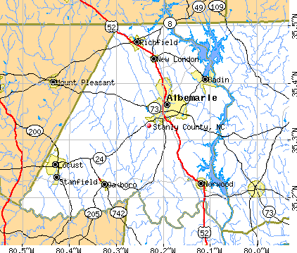 Stanly County, NC map