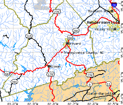 Transylvania County, NC map