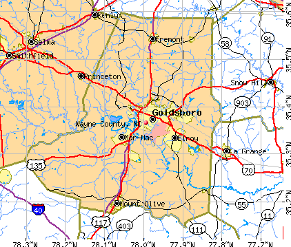 Wayne County, NC map