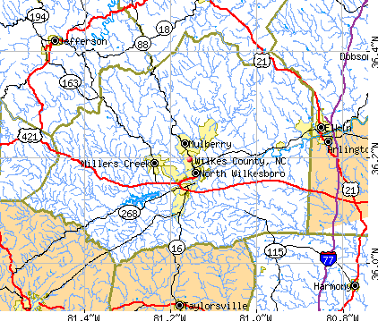Wilkes County, NC map