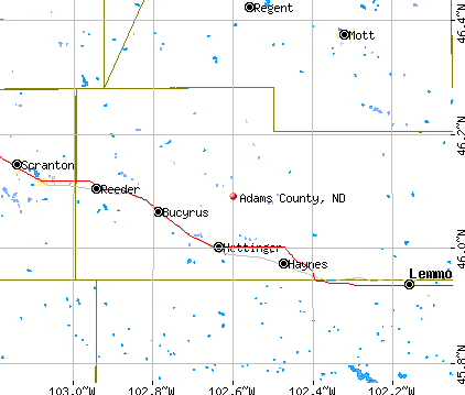 Adams County, ND map