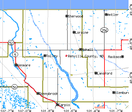Renville County, ND map