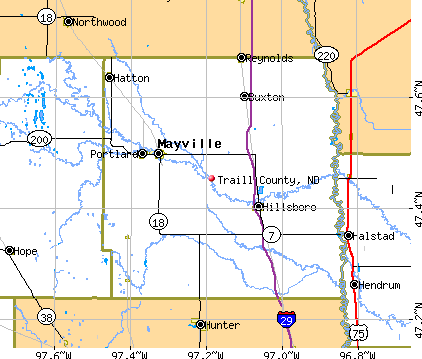Traill County, ND map