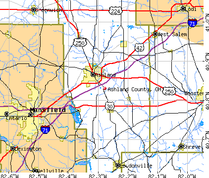 Ashland County, OH map