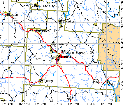 Athens County, OH map