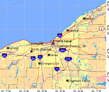 Cuyahoga County, OH map
