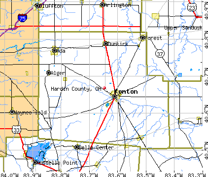 Hardin County, OH map