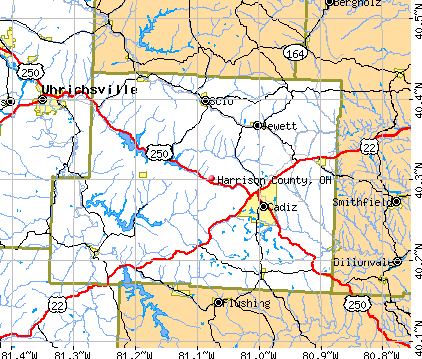 Harrison County, OH map