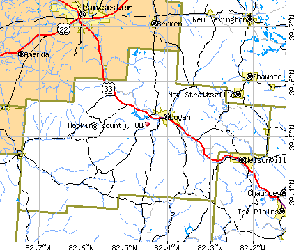 Hocking County, OH map