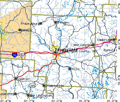 Muskingum County, OH map