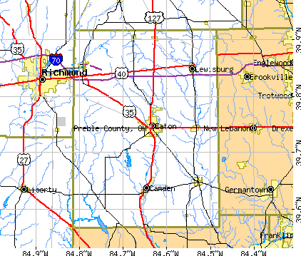 Preble County, OH map