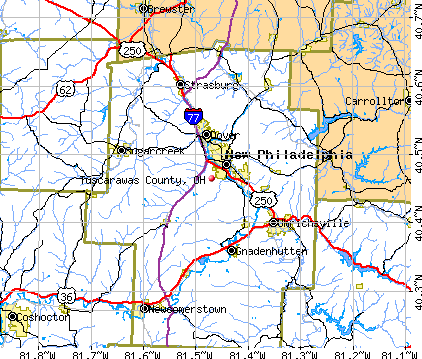 Tuscarawas County, OH map
