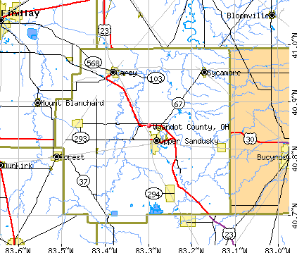 Wyandot County, OH map