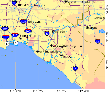 Orange County, CA map