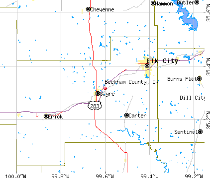 Beckham County, OK map