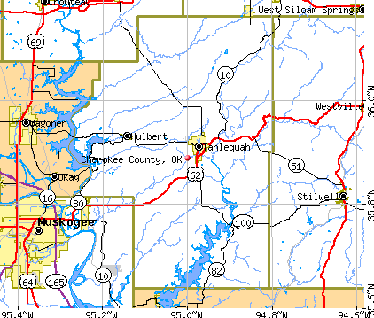 Cherokee County, OK map