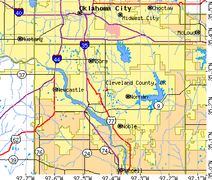 Cleveland County, OK map