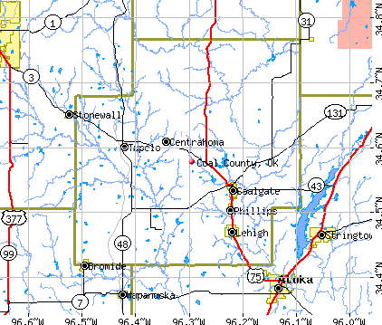 Coal County, OK map