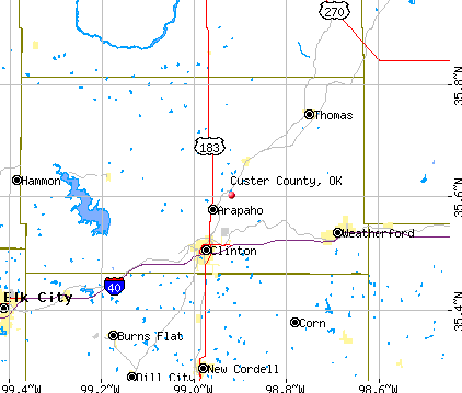 Custer County, OK map
