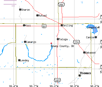 Dewey County, OK map