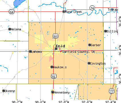 Garfield County, OK map