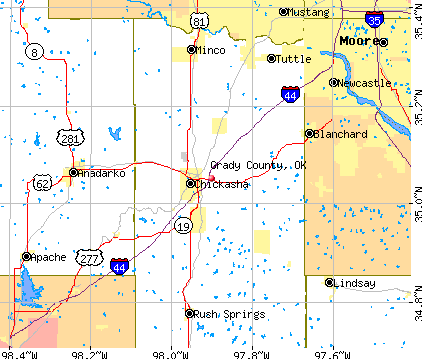 Grady County, OK map