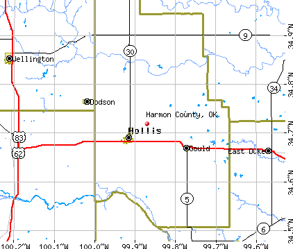 Harmon County, OK map