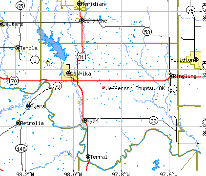 Jefferson County, OK map