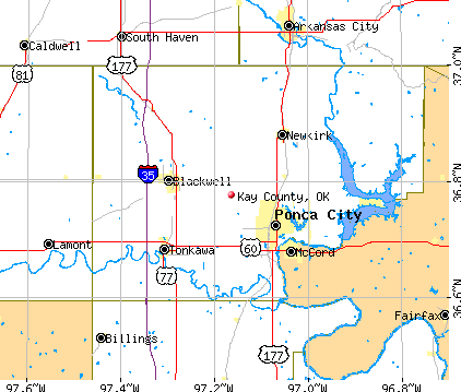Kay County, OK map