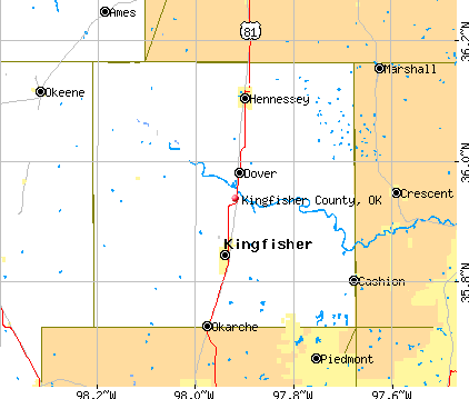 Kingfisher County, OK map