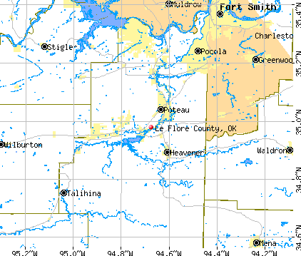 Le Flore County, OK map