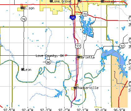 Love County, OK map