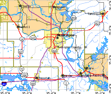 Muskogee County, OK map