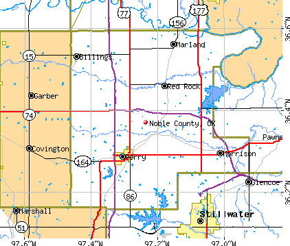 Noble County, OK map