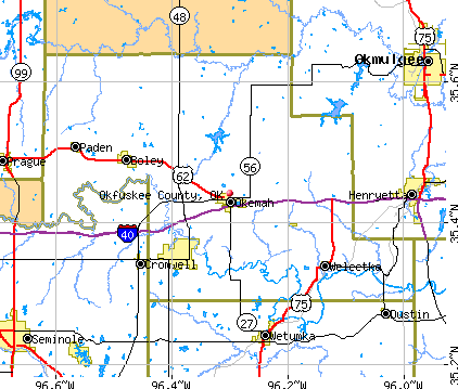 Okfuskee County, OK map