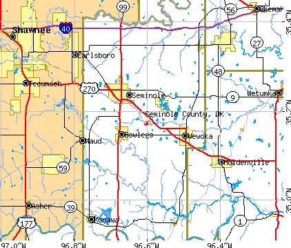 Seminole County, OK map