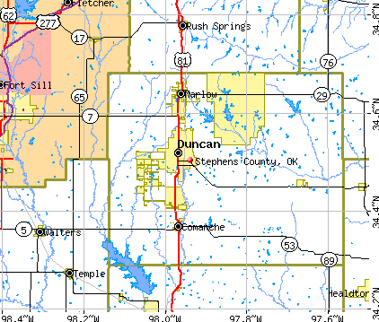 Stephens County, OK map