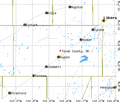 Texas County, OK map